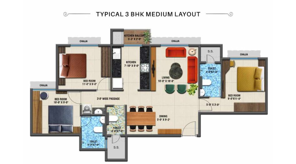 Arihant-Advika-Floor-Plan-3-BHK-Medium-Layout